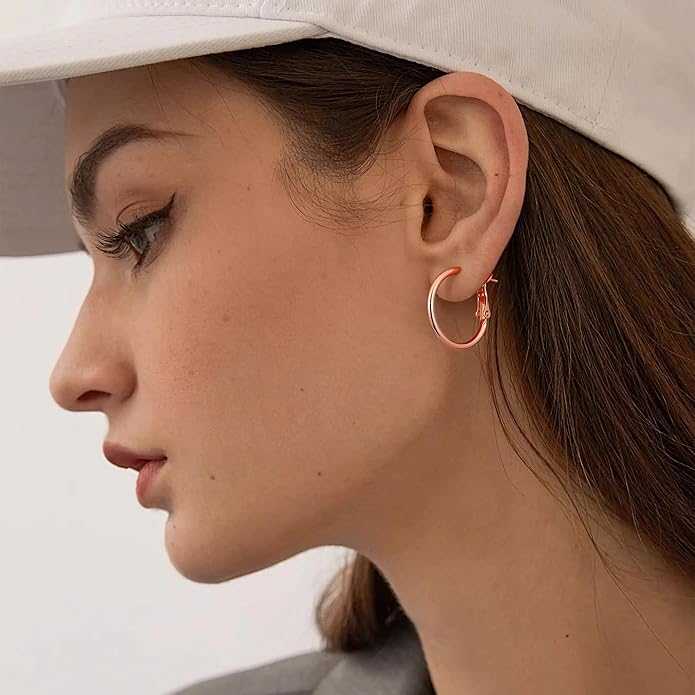 Gacimy Gold Hoop Earrings for Women 14K Gold Plated, 925 Sterling Silver Post Hypoallergenic Earrings Hoops for Women