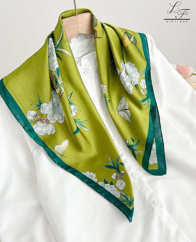 Hioyiwse Satin Bandanas Head Scarf For Women Hair Scarves Accessories Lightweight Fashion Wrap Neck Silk Sleeping Headscarf