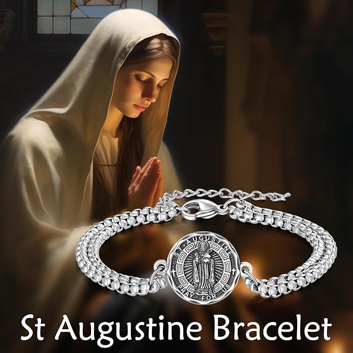 YFN Patron Saint Bracelet Sterling Silver Religious Protector Bracelet Jewelry Gift for Women Men