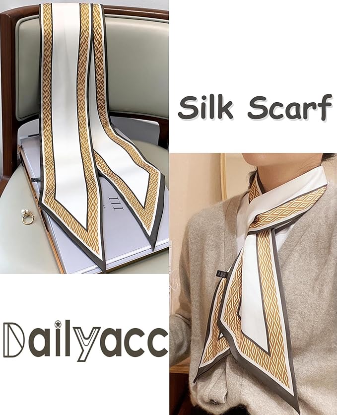 Dailyacc Hair Scarf for Women Fashion Silky Satin Headscarf Wrap Breathable Lightweight Neck Scarves For Handbag