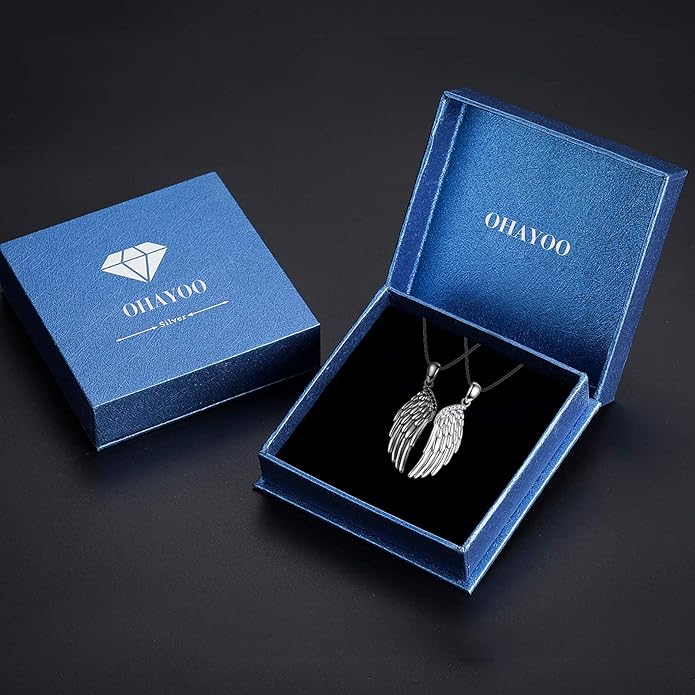 OHAYOO Dragon Phoenix Matching Necklace for Couples 925 Sterling Silver Yin Yang Pendant Necklaces for Couples Jewelry for Him and Her