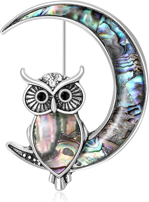 LuvQaze Animal Brooch for Women Men Zirconia Rhinestone Abalone Shell Animal Lapel Pin Christmas Birthday Holiday Gift for Wife Mother Girlfriend Daughter