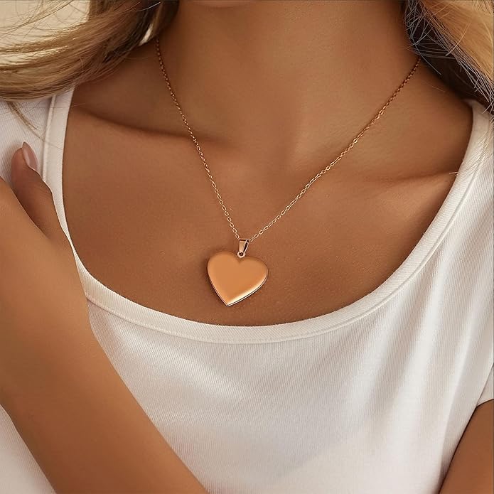 PHOCKSIN Personalized Locket Necklace for Women Photo Necklace with Customized Picture Birth Flower Birthstone New Years Gifts for Women