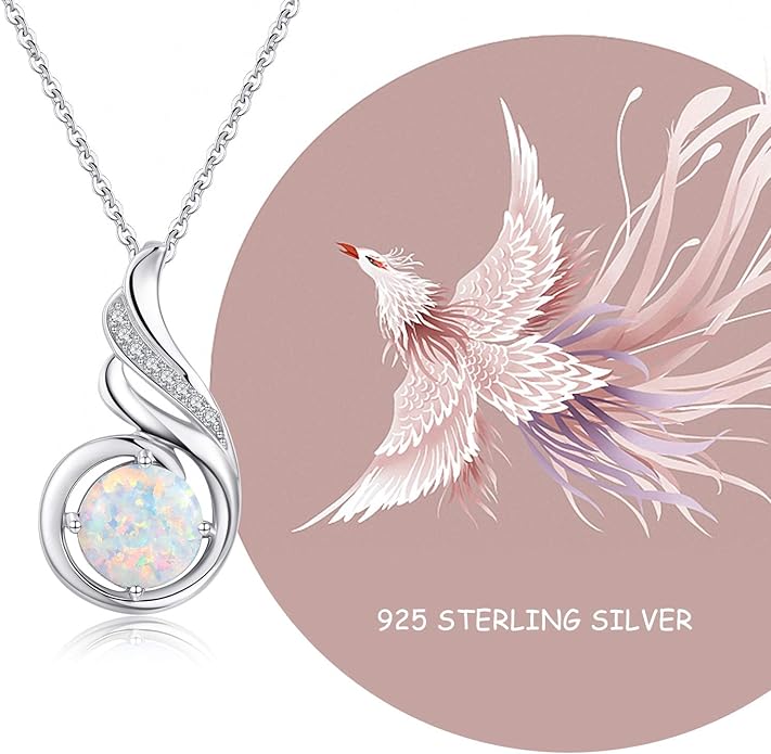 TANGPOET Birthstone Gemstone Necklaces for Women 925 Sterling Silver Dainty Pendant Jewelry Valentines Mothers Day Christmas Birthday Gifts for Mom Girlfriend Wife Daughter