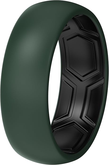 ThunderFit Silicone Rings for Him and Her, Rubber Wedding Engagement Bands Unisex, 1.8mm Thick in 4mm & 8mm Widths