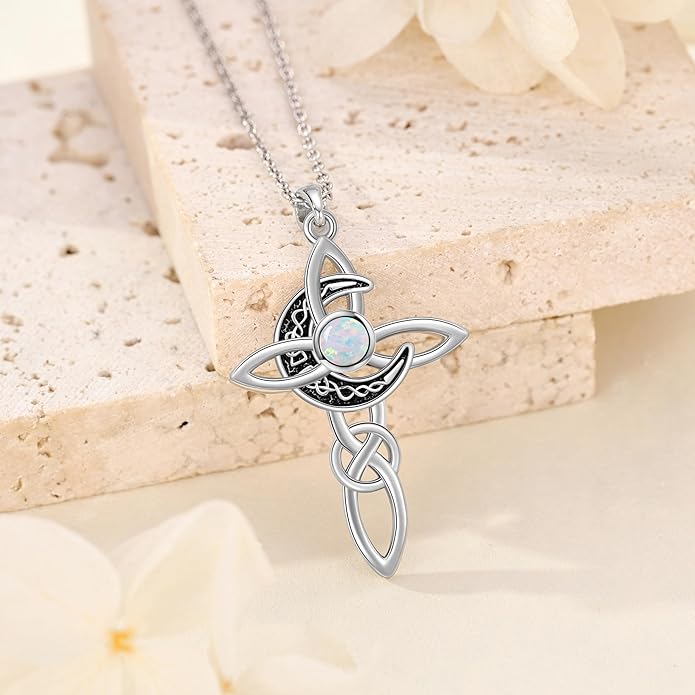 Cross Necklace Women Sterling Silver Mustard Seed/Crescent Moon/Dachshund/Stethoscope Gifts Cross Jewelry for Women