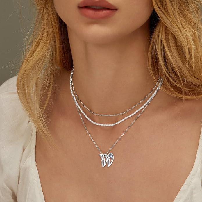 Custom4U Personalized Initial Picture Necklace for Women, Projection Necklace with Picture Inside, Gold/Silver Letter Pendant Necklace, Custom Photo Gifts for Mom Wife Birthday Valentines