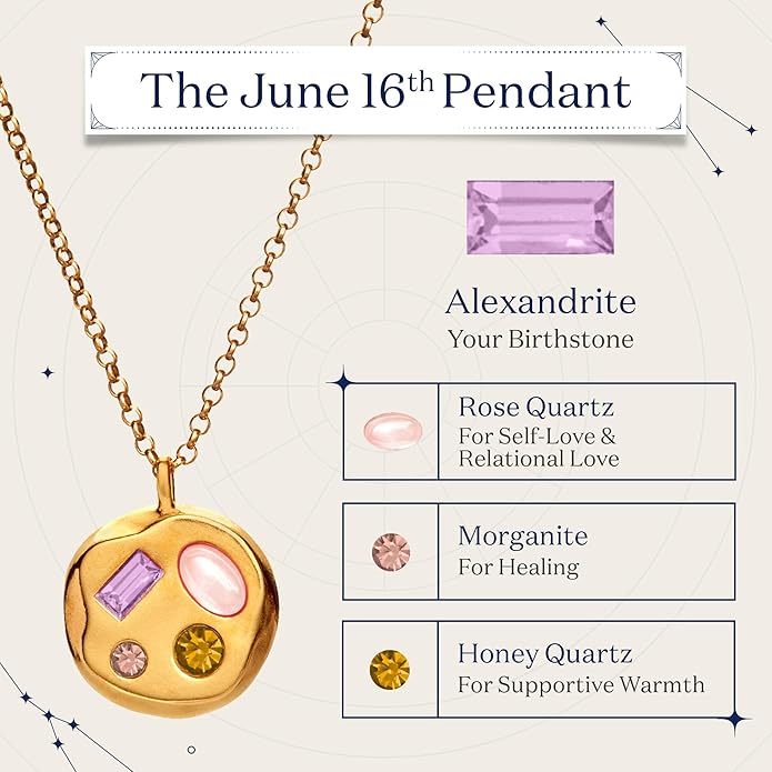 Birthdate 14k Gold Necklace for Women - 16-20in Adjustable 14 Karat Gold Chain with Lobster Clasp - Cadenas de Oro 14k Puro Para Mujer, Ladies Jewelry Birthstone