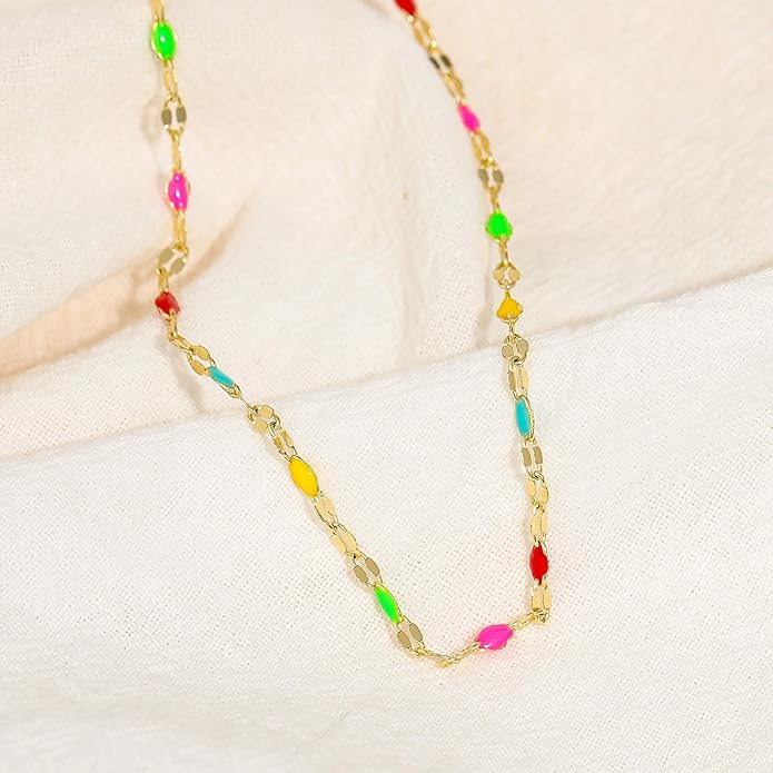 Gold Necklaces for Women Trendy, 14K Gold Plated Dainty Lip Chain Simple Choker Hypoallergenic Waterproof Boho Necklace Fashion Accessories Summer Jewelry for Women Gifts