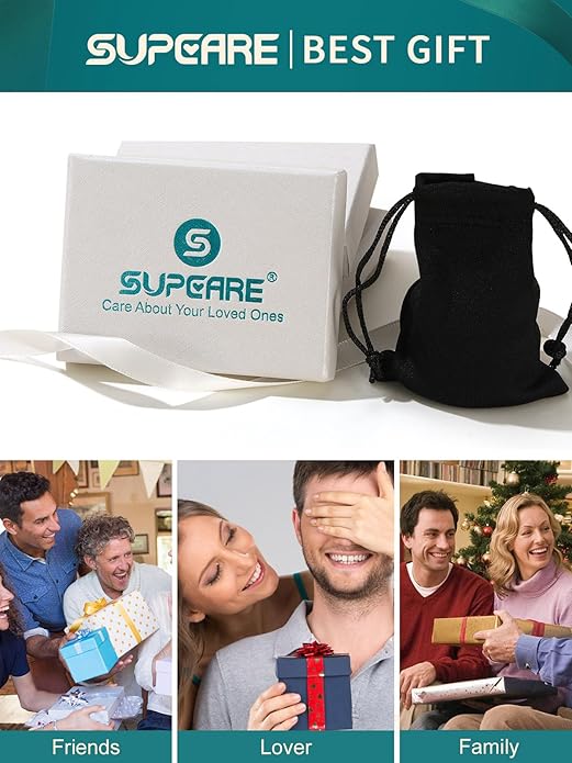 Supcare Locket Necklace That Holds Pictures-Engraved Photo Pendant Custom Jewellery Gifts for Men Women (with Jewellery Gift Box)