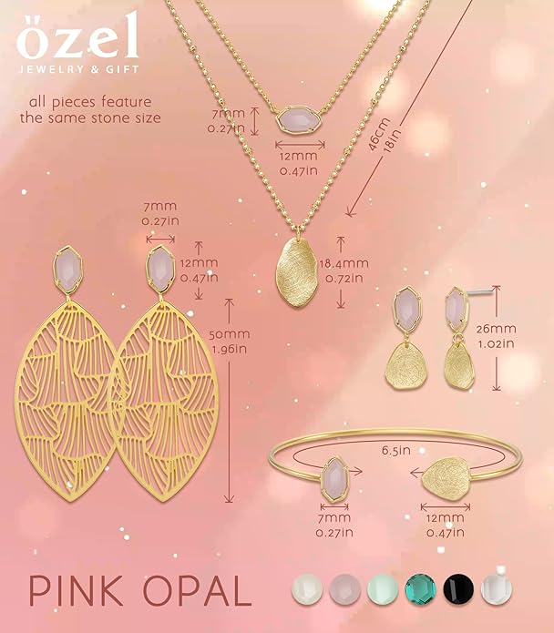 OZEL – Women’s Gold Cuff Bracelets – 18K Gold Plated Textured Bangles with Multi-Color Crystal & Rhinestone Accents – Layered Stacking Jewelry