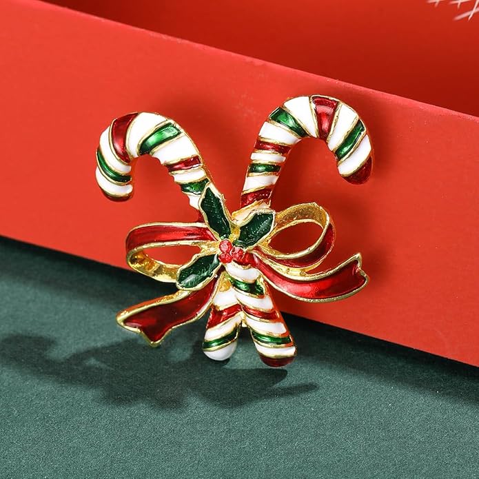ONLYJUMP Christmas Bell Brooch Pins for Women Girls Lovely Crystal Christmass Tree Snowflake Bell Reindeer Snowman Brooches Colorful Xmas Enamel Pins Holiday Party Gift