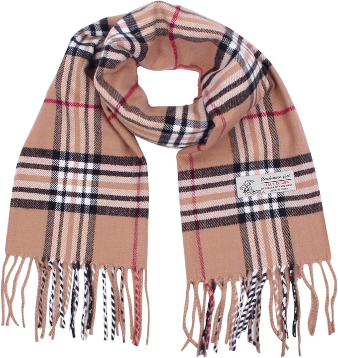 TZ Promise Tartan Plaid Cashmere Feel Classic Soft Luxurious Winter Scarf For Men Women