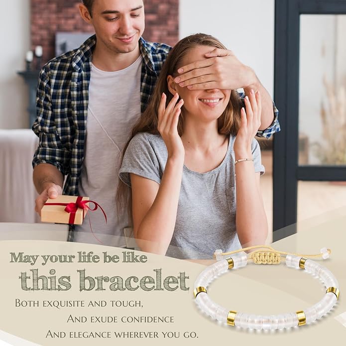 30th 40th 50th 60th 70th 80th Birthday Gifts for Women, Natural Stone Bracelet Birthday Gifts for Mom Daughter Grandma Sister Friends Coworker