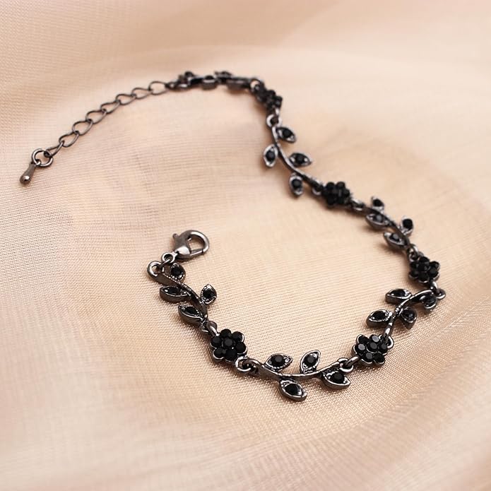 Austrian Crystal Rhinestone Choker Necklace Dangle Earring Link Bracelet Jewelry Set for Brides Bridesmaid Prom Costume Accessories for Women