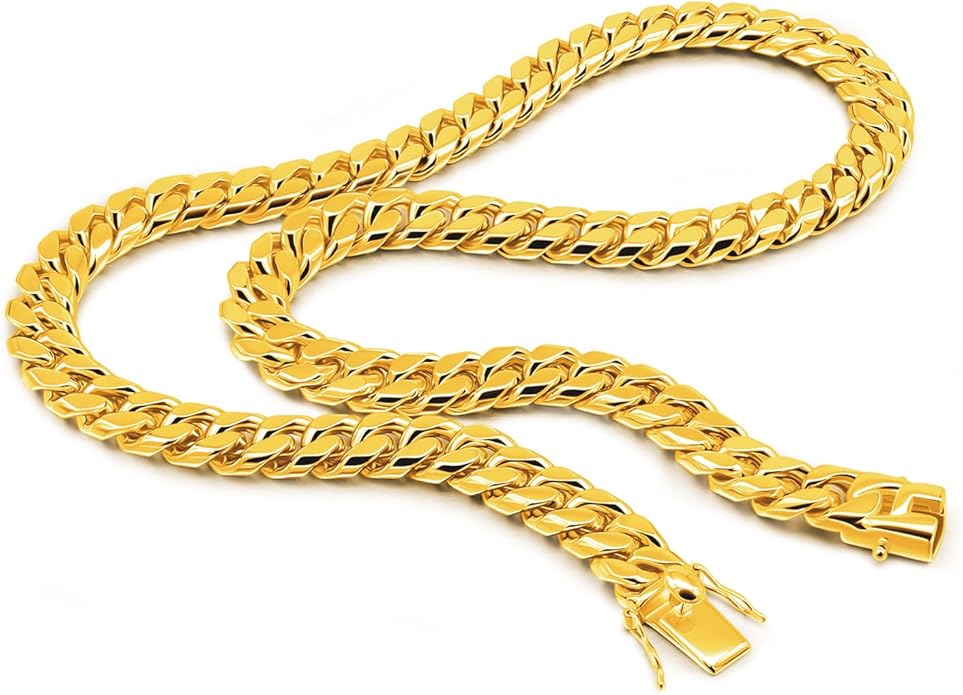 Dankadi Fashion 925 Sterling Silver Solid Miami Cuban Link Chain Necklace 8MM & 12MM- Curb Cuban Thick Big Link Choker For Men 20 "22" 24 "26" 28" Fine Jewelry
