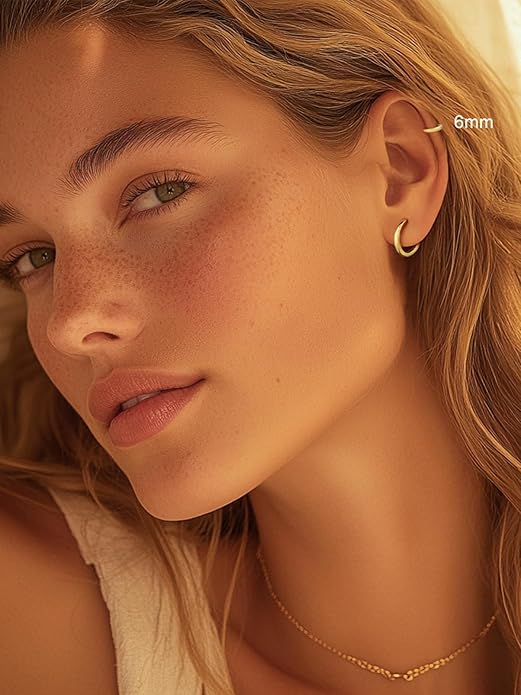 Silvora 925 Sterling Silver Small Hoop Earrings for Women Huggie Earrings Hypoallergenic Cartilage Earrings Tiny Hoops 6mm/8mm/10mm/12mm/14mm/16mm/18mm/20mm