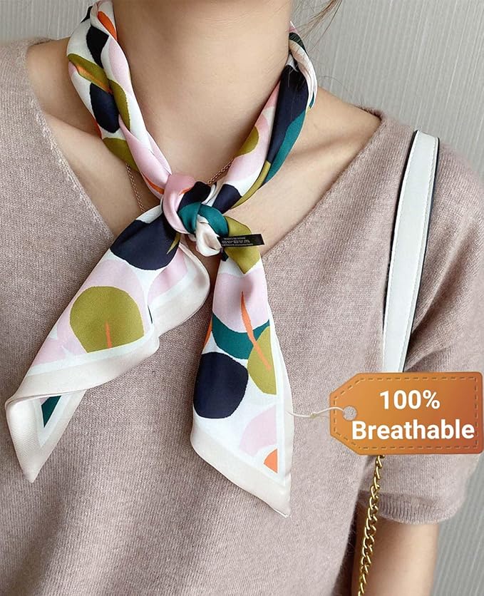 Dailyacc Hair Scarf for Women Fashion Silky Satin Headscarf Wrap Breathable Lightweight Neck Scarves For Handbag