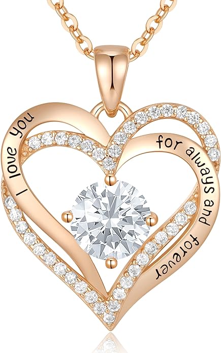 CDE Forever Love Heart Necklaces for Women, Wedding Anniversary, Birthday Mothers Day Gifts for Mom, Mother, Wife, Girlfriend, S925 Silver Jewelry with Birthstone Pendant