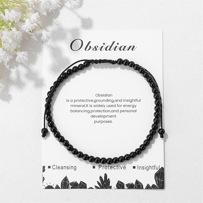 Lit Wall Crystal Anklets for Women Handmade Beach Boho Ankle Bracelet 4mm Adjustable Beaded Ankle Bracelet Waterproof Natural Stone Anklet Plus Size Anklets Gemstone Anklet Jewelry Gift for Her