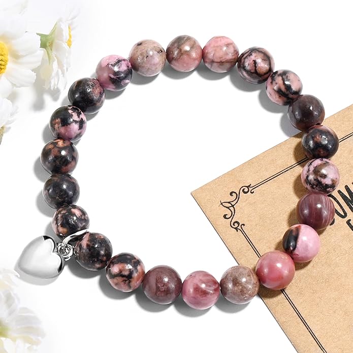 VIBILIA Cross Beaded Bracelets for Women, Inspirational Natural Heart Religious Bracelets for Women, Birthday Christian Gifts for Women on Thanksgiving Christmas Gifts