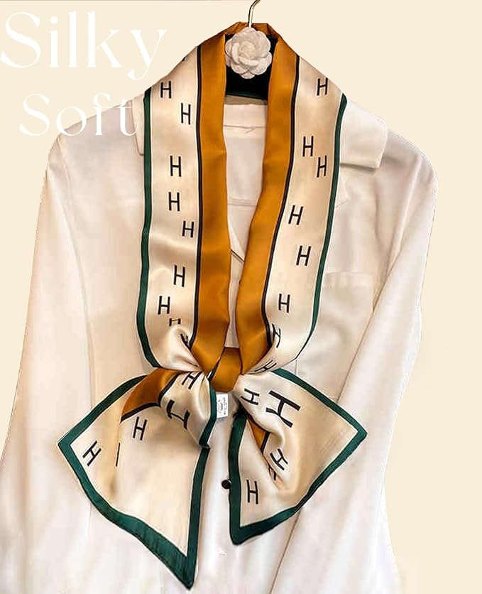 Dailyacc Hair Scarf for Women Fashion Silky Satin Headscarf Wrap Breathable Lightweight Neck Scarves For Handbag