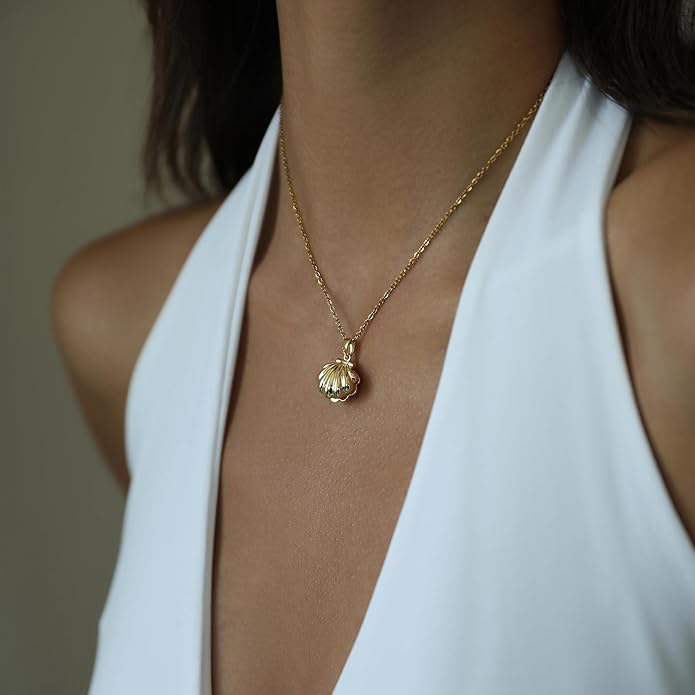 18k Gold Plated Necklace for Women Trendy Dainty Charm Evil eye Italian horn hummingbird starfish seashell bow elephant snake butterfly ladybug PendentMinimalist Delicate Jewelry for Women