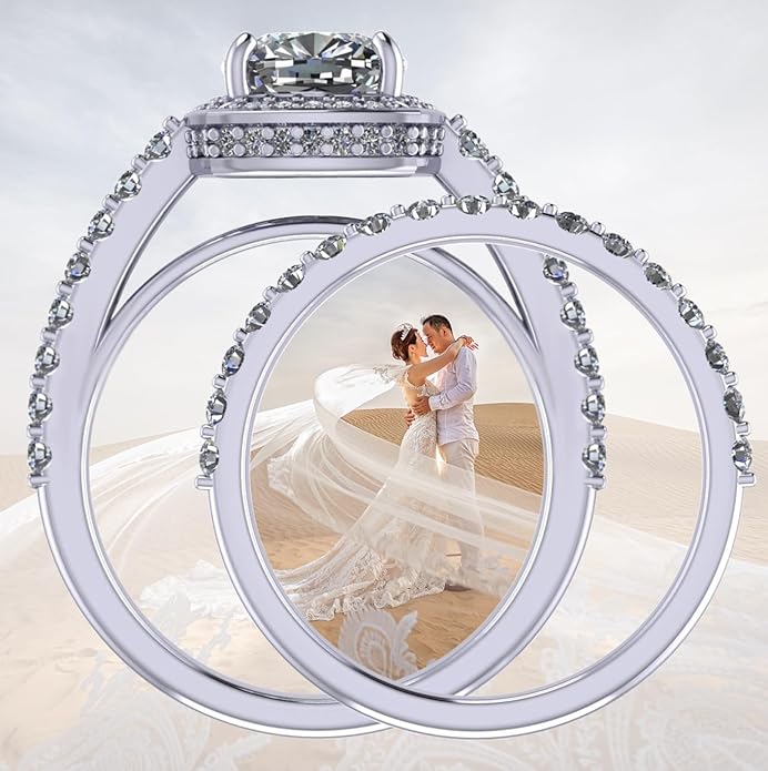 NANA Jewels Sterling Silver Engagement Rings for Women - Choose Simulated Morganite, Citrine, Aquamarine & More