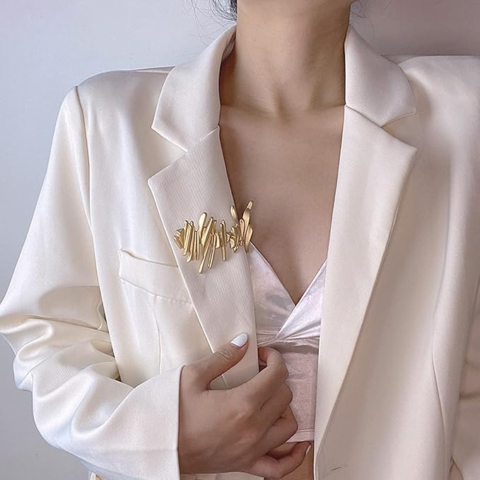 HANGELI Irregular Metal Brooches Simple Design Fashion Retro Brooch Female Brooch Accessories Alloy