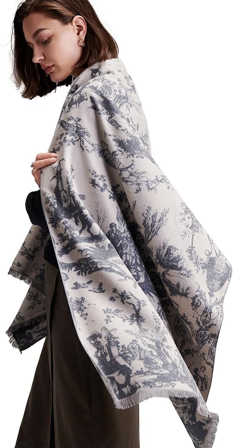 ZHE JIN Luxurious Silk Scarf Shawl Wraps for Women, Warm Scarves Winter Gift, 100% Brushed Mulberry Silk