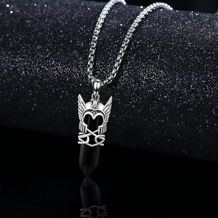YueYuan Viking Necklace for Men 925 Sterling Silver Rune Amulet Pendant Nordic Necklace Viking Jewelry Gift for Father Husband Son