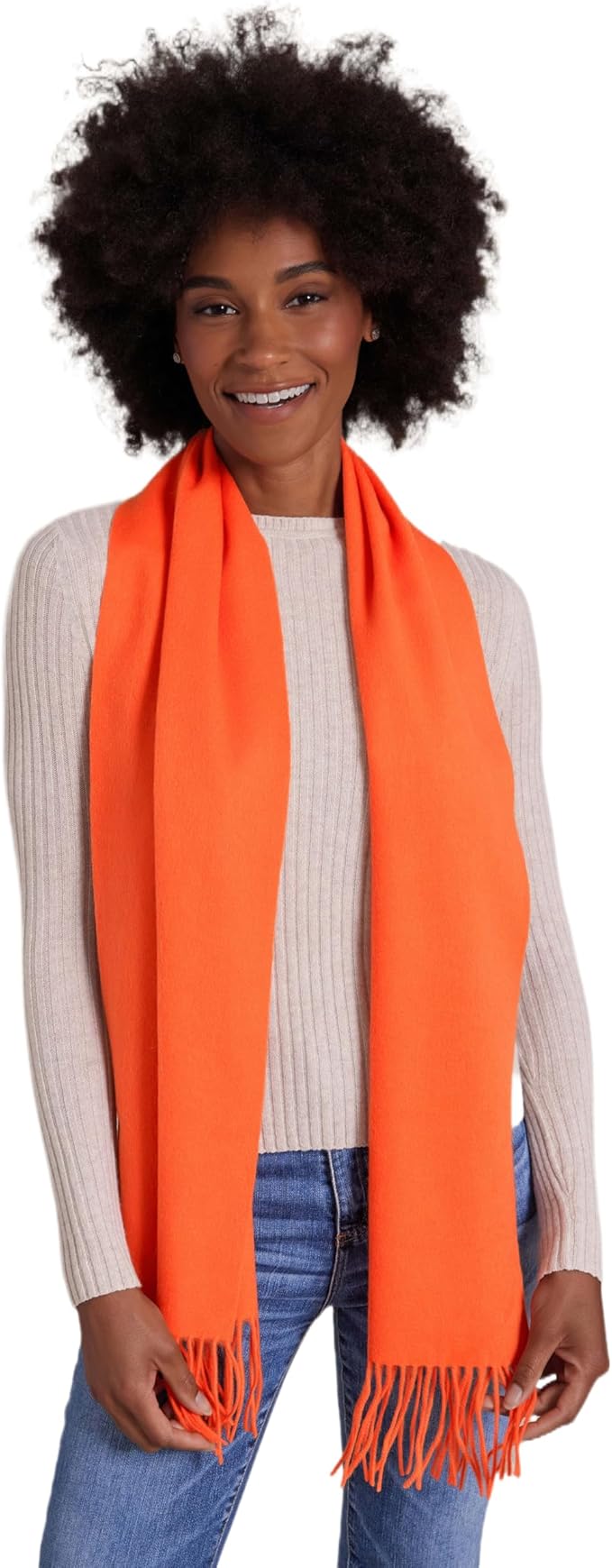 Alashan Cashmere Ultra-Fine Merino Wool and Cashmere Blend Woven Scarf -Luxe fabric-Lightweight- 72" x 12"