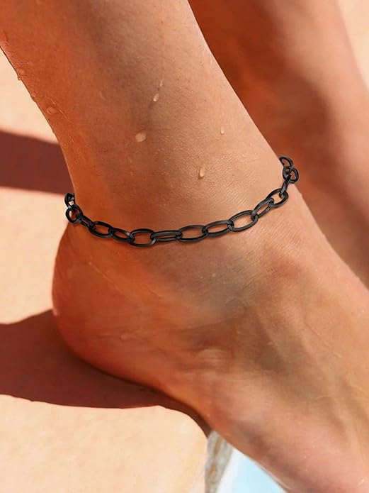 PROSTEEL Stainless Steel Chain Anklets for Women, Silver/Gold Tone, Ankle Bracelets Hypoallergenic, 8-10.5 Inch Adjustable, Come with Box