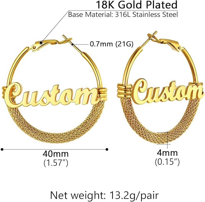 PROSTEEL 30/40/60/80/100mm Chunky Hoop Earrings For Women Gold Plated/Black Stainless Steel Hoops Earrings Statement Jewelry