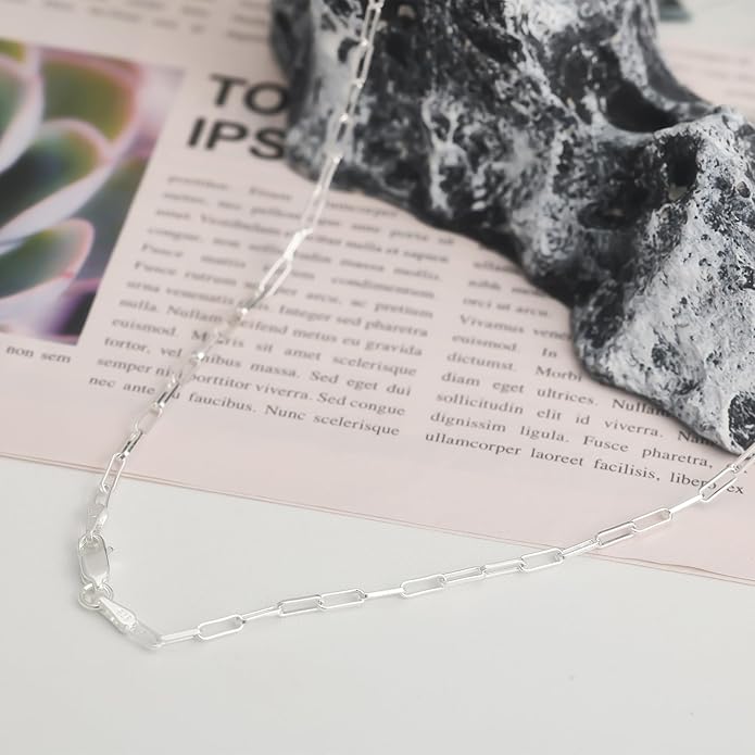 925 Sterling Silver Singapore Chain Lobster Clasp Paperclip Necklace for Women Sparkling Chain 2mm2.5mm3mm4mm5mm Gifts for Her