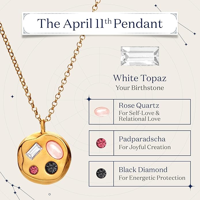 Birthdate 14k Gold Necklace for Women - 16-20in Adjustable 14 Karat Gold Chain with Lobster Clasp - Cadenas de Oro 14k Puro Para Mujer, Ladies Jewelry Birthstone