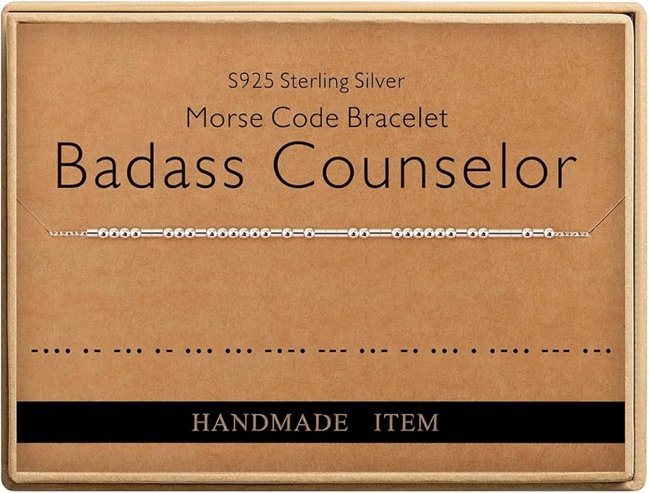 Monily Inspirational Gifts for Women Morse Code Bracelets for Women Funny Bracelet for Friend Funny Gift for Women Sterling Silver Bracelet for Women