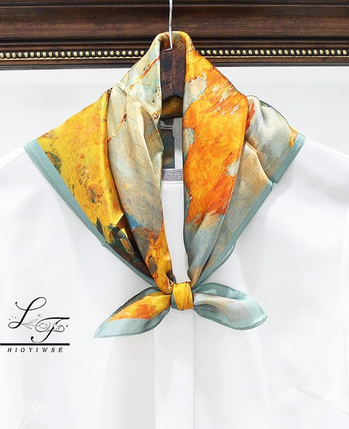 Hioyiwse Satin Bandanas Head Scarf For Women Hair Scarves Accessories Lightweight Fashion Wrap Neck Silk Sleeping Headscarf