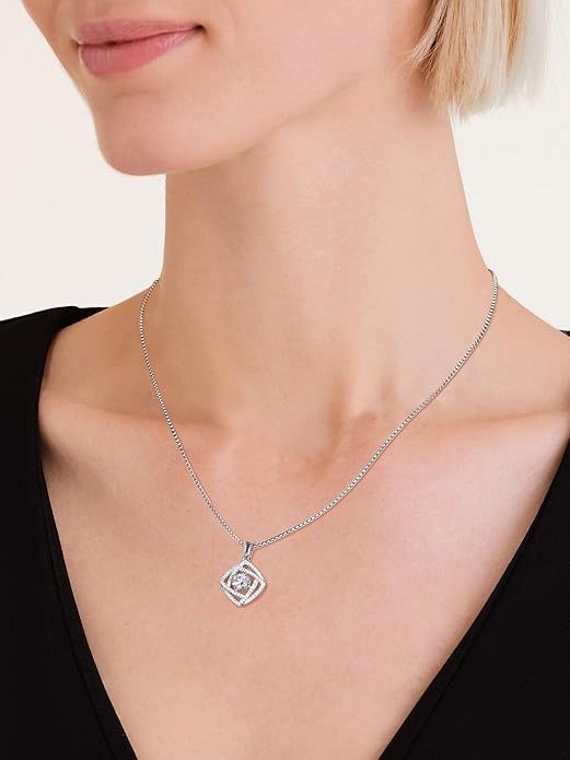 D Color 0.53ct/1.24ct/1.72ct/1.2ct Moissanite Necklace for Women Men, 925 Sterling Silver Chunky Circle/Triangle/Square Pendant, Birthday Christmas Valentines Jewelry, 16-20 Inch Box Chain Adjustable