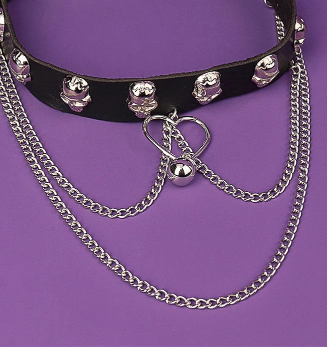 QWALIT Black Choker Necklace - Gothic Leather Choker for Women & Men - Punk Accessories for Festival, Party, Halloween, Cosplay