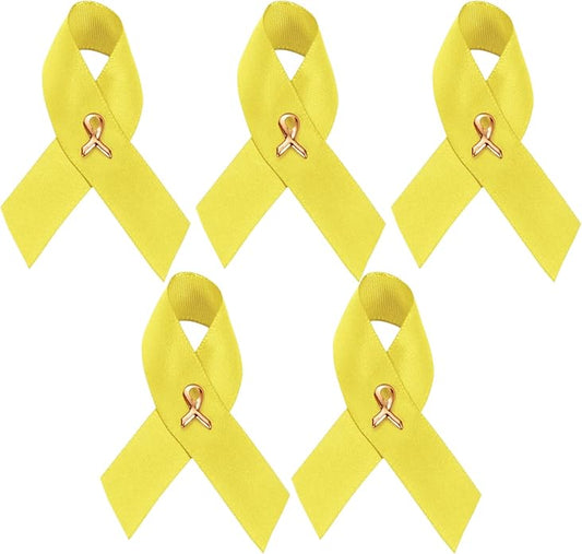 1/2/5/10/25/50/100pcs Satin Awareness Ribbon Pins (Pick your color), for Cancer & Disease Awareness, Bulk Quantities for Fundraising, Events, Gift Giving