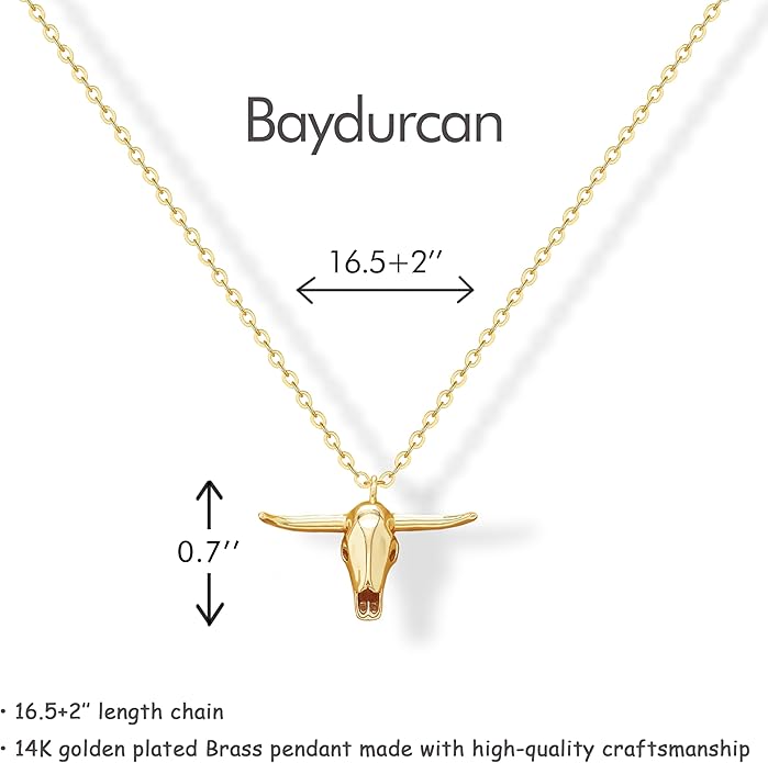 Baydurcan 14K Golden Plated Pendant Necklaces for Women - Cross and Sacred Heart Frog Ghost Cheer Cowgirl Gifts for Friend Sister Daughter Couple, Birthday, Christmas, Graduation Gifts