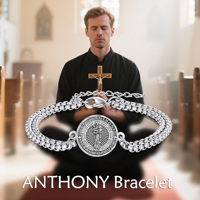 YFN Patron Saint Bracelet Sterling Silver Religious Protector Bracelet Jewelry Gift for Women Men