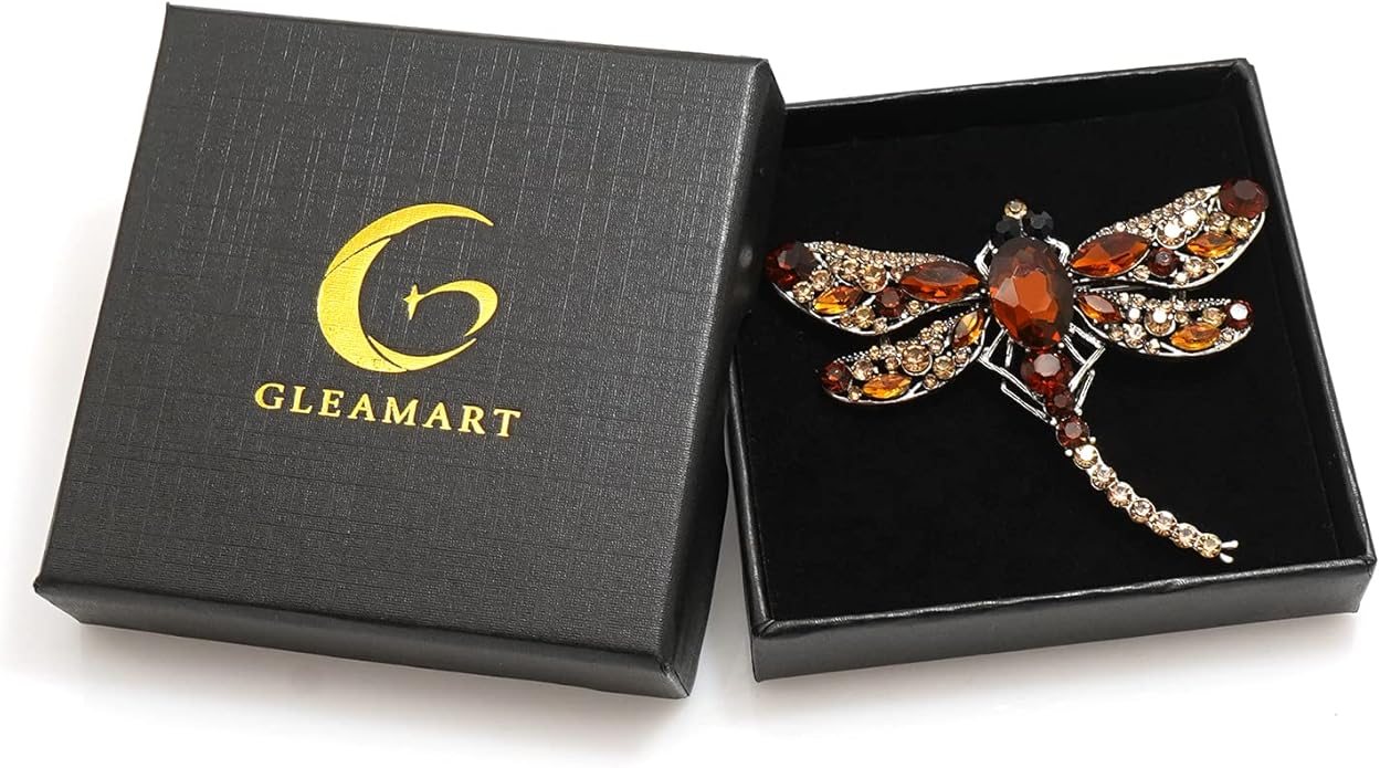Gleamart Dragonfly Brooch Pin Acrylic Fly Insect Breastpin for Women Clothing Corsage