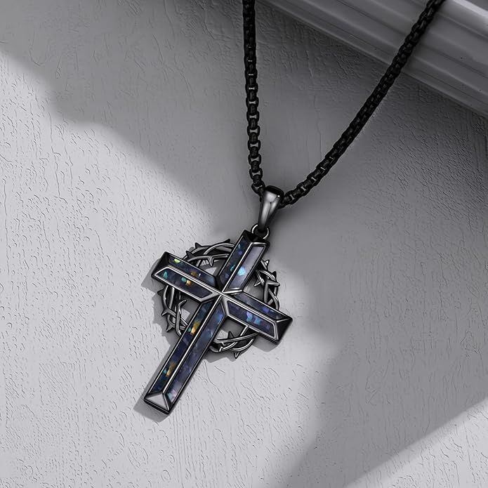 Cross Necklace for Men 925 Sterling Silver Celtic Cross Pendant Christian Jewelry Religious Christmas Gifts for Women