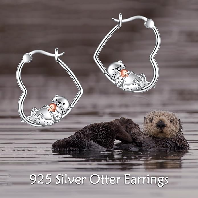 YFN Animal Earrings Sterling Silver Animal Heart Hoop Dangle Earrings Cute Jewelry Gifts for Women