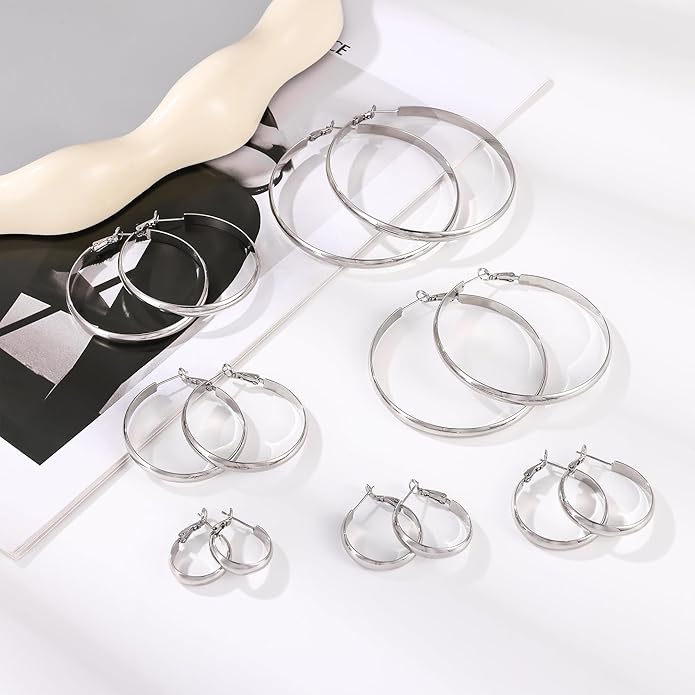 Gacimy 14K Gold Plated Hoop Earrings for Women, 14k Real Gold Plated with 925 Sterling Silver Post, Hypoallergenic Lightweight Thick Hoops Earrings for Women Trendy