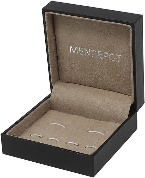 MENDEPOT Men Formal Wear Dress Shirt Cufflinks And Studs Set With Box Wedding Groom Groomsmen Gift