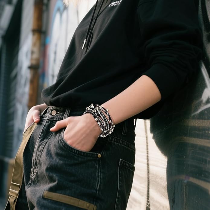 VIBILIA Boho Leather Wrap Bracelets for Women Multi-Layer Bracelets with Strong Clasp Jewelry for Women