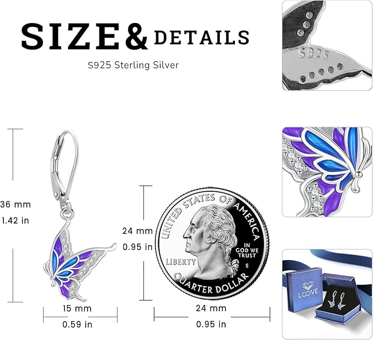 Sterling Silver Tree of Life/Flower/Bee/Animals/Cat/Hummingbird Dangle Earrings Moonstone Turquoise Drop Leverback Earrings Jewelry Gifts